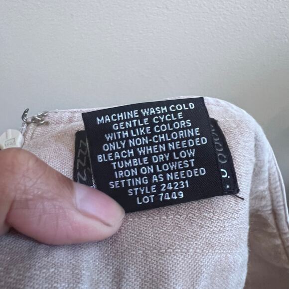 Vintage Y2K NYCC A-Line Stretchy Moco/Cream Midi Skirt Women's Size 12 - Picture 7 of 7